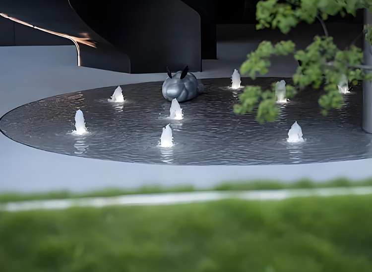 涌泉水景 广场水景亮化景观 镜面水景
