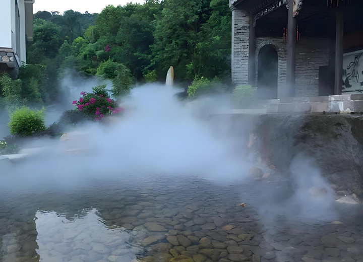 酒店别墅智能喷雾造景系统应用